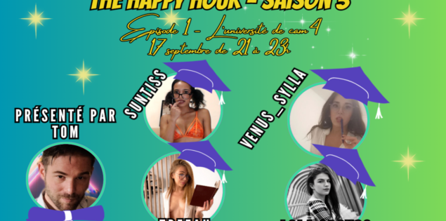 Happy Hour CAM4 Saison 3 :  le 17 septembre 2023 de 21h à 23h