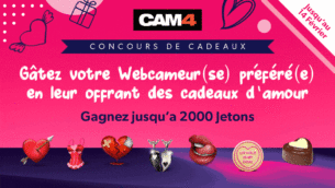 CAM4 Love Loterie – LISTE DES GAGNANTS:  jusqu’à 2000 jetons !